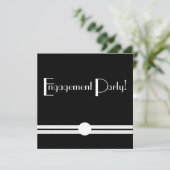 Art Deco Black en White voor feestdagen Kaart (Staand voorkant)