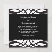 Art Deco Black en White Wedding Invitations Kaart (Voorkant)