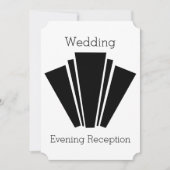 Art Deco Black en White Wedding Reception Kaart (Voorkant)