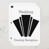 Art Deco Black en White Wedding Reception Kaart (Voorkant / Achterkant)