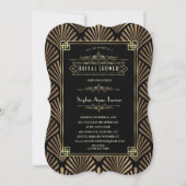 Art Deco Black Gatsby 1920s Bridal Shower Kaart (Voorkant)