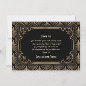 Art Deco Black Gatsby 1920s Hartelijk dank Bedankkaart (Achterkant)