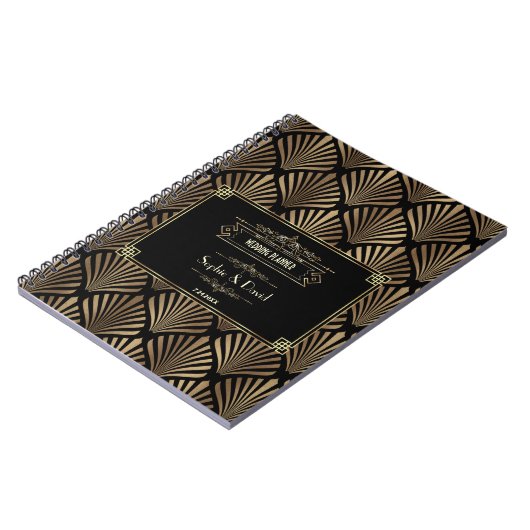 Art Deco Black Gatsby 1920s Stijl Wedding Planner Notitieboek (Linkerzijde)