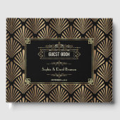 Art Deco Black Gatsby 1920s Style Wedding Gastenboek (Voorkant)