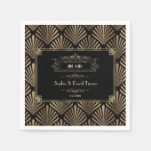 Art Deco Black Gatsby Wedding 1920 Servet (Voorkant)