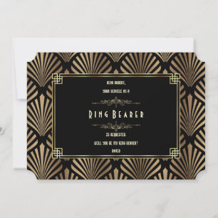 Art Deco Black Gatsby zal je mijn Ring Bearer zijn Kaart