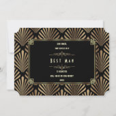 Art Deco Black Gatsby zal mijn beste man zijn Kaart (Achterkant)