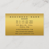 Art Deco Black Glam Ornament Vip Golden Folie Visitekaartje (Achterkant)