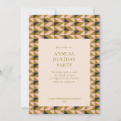 Art Deco Black Gold Corporate Kantoor-feestdag Kaart (Voorkant)