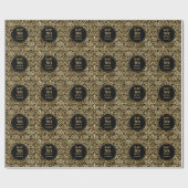 Art Deco Black & Gold Custom Happy 30th Birthday Cadeaupapier (Vlak)