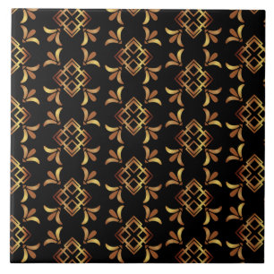 Art Deco Black, Gold en Abstract Tegeltje
