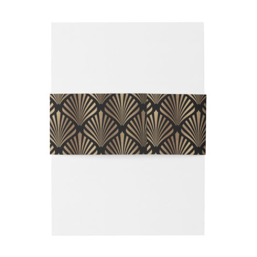 Art Deco Black Gold Gatsby Wedding 1920 Uitnodigingen Wikkel (Achterkant Voorbeeld)