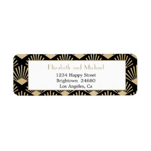 Art Deco Black Gold  Gatsby Wedding Etiket