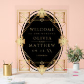 Art Deco Black Gold Geometric Wedding  Acryl Bord (Huwelijk)