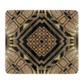 Art Deco Black Gold GeometricGlam Pattern Snijplank (Voorkant)