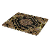Art Deco Black Gold GeometricGlam Pattern Snijplank (Hoek)