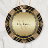 Art Deco Black Gold Geometry Wedding Special Event Bedankjes Labels (Achterkant)