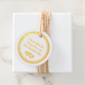 Art Deco Black Gold Geometry Wedding Special Event Bedankjes Labels (Met doos)