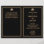 Art Deco Black Gold Great Gatsby Wedding Programs (Voorkant)