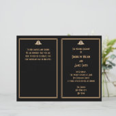 Art Deco Black Gold Great Gatsby Wedding Programs (Staand voorkant)