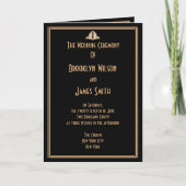 Art Deco Black Gold Great Gatsby Wedding Programs Programma (Voorkant)