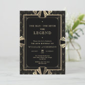 Art Deco Black & Gold Het Man De mythe De legende Kaart (Staand voorkant)