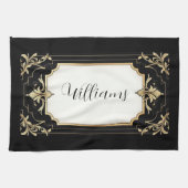 Art Deco Black & Gold Ornate Frame  Theedoek (Horizontaal)