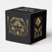 Art Deco Black & Gold Party Favors - Persoonlijke Bedankdoosjes (Achterkant)