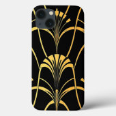 Art Deco Black Gold Pattern iPhone Case (Achterkant)