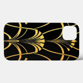 Art Deco Black Gold Pattern iPhone Case (Achterkant (horizontaal))