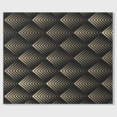 Art Deco Black Gold Sepia Scales Geometry Cadeaupapier (Vlak)