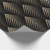 Art Deco Black Gold Sepia Scales Geometry Cadeaupapier (Hoek)