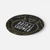 Art Deco  Black Gold Vrijgezellenfeest Borden Papieren Bordje (Gekanteld)