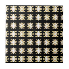 Art Deco Black Gold White - grafisch patroon Tegeltje