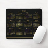 Art Deco Black Gold Yarly Calendar 2020 Mousepad Muismat (Met muis)