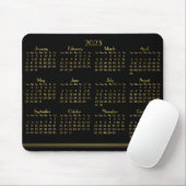 Art Deco Black Gold Yarly Calendar 2023 Muismat (Met muis)