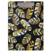 Art Deco Black Golden Feather Leaf Klembord (Voorkant)