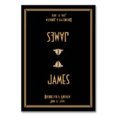 Art Deco Black Great Gatsby Wedding Place Kaarten (Voorkant)