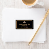Art Deco Black Grey Great Gatsby Adresetiketten Etiket (Insitu)