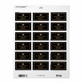 Art Deco Black Grey Great Gatsby Adresetiketten Etiket (Full Sheet)