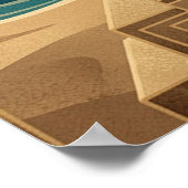 Art Deco Black Horse Mandala Sunset Teal Gold Post Poster (Hoek)