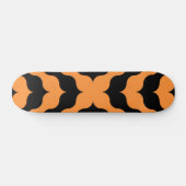 Art Deco Black, Oranje Retro Abstracte kunst Skateboard (Horizontaal)