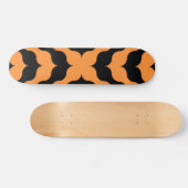 Art Deco Black, Oranje Retro Abstracte kunst Skateboard (Horizontaal)