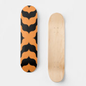 Art Deco Black, Oranje Retro Abstracte kunst Skateboard (Voorkant)