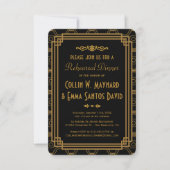 Art Deco Black repetitie diner uitnodigingen (Voorkant)