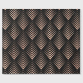 Art Deco Black Roos Gold Elegant Minimal Geometry Cadeaupapier (Vlak)