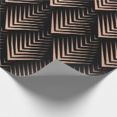 Art Deco Black Roos Gold Elegant Minimal Geometry Cadeaupapier (Hoek)