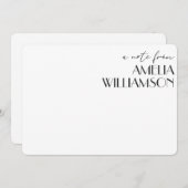 Art Deco Black Script Speciaal naammateriaal Notitiekaartje (Voorkant / Achterkant)