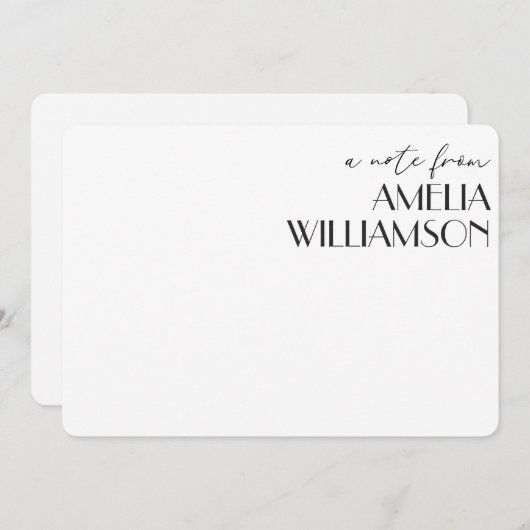 Art Deco Black Script Speciaal naammateriaal Notitiekaartje (Voorkant / Achterkant)