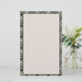 Art Deco Black Tan Stationery Briefpapier (Staand voorkant)